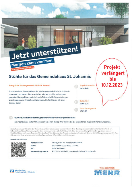 Stühle für das Gemeindehaus